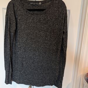 Athleta Heathered Charcoal Long Sleeve Crew